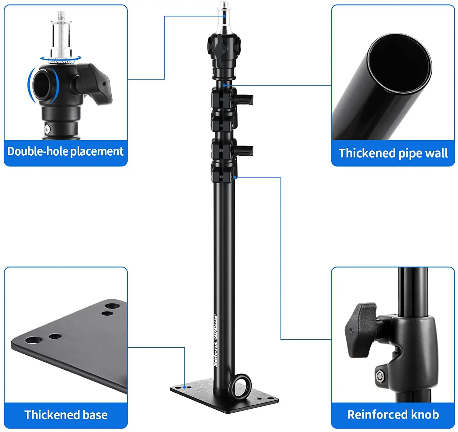Description Picture 6 of itemCamera Wall Ceiling Boom Arm Mount Light Stand Telescopic Bracket With 1/4" 3/8" Thread For DSLR Video Strobe Flash Ring Light