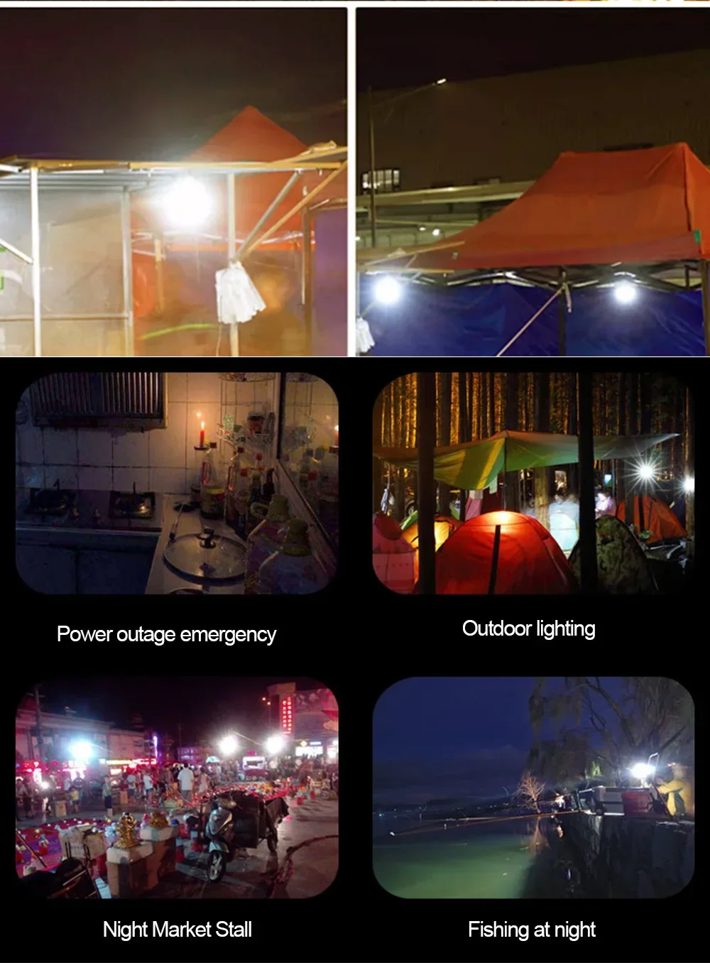 USB wiederauf ladbare LED-Lampe tragbare Camping Glühbirne Not beleuchtung Taschenlampe Lichter Outdoor-Picknicks hängen Zelt Licht – Detail 8