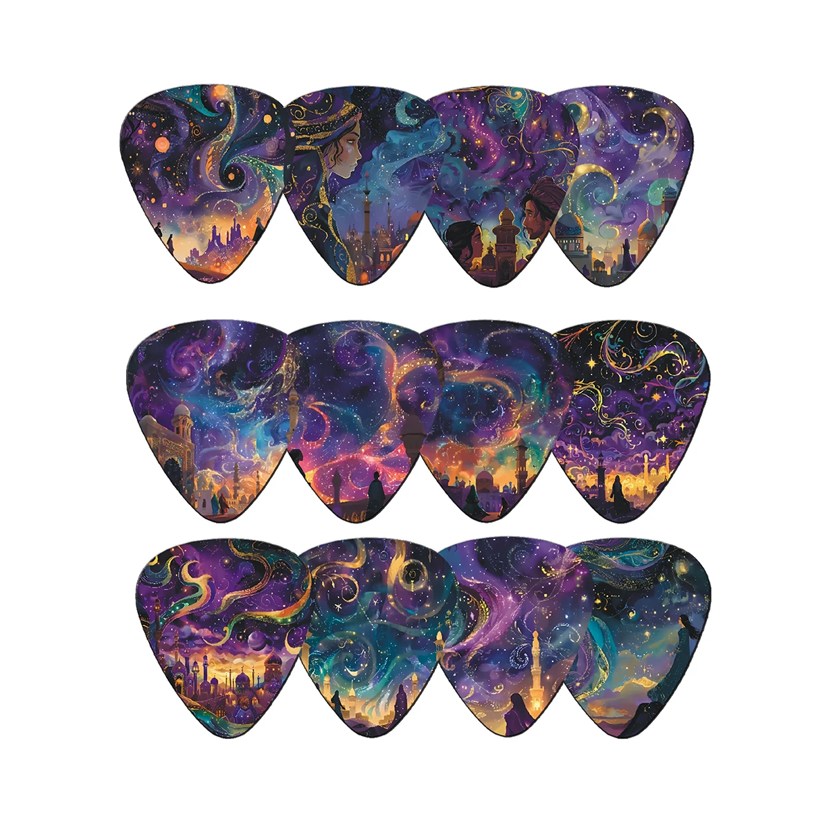 12pcs/set Guitar Paddles Cartoon Couples Acoustic Guitar Picks Musical Instrument Accessories Pick 0.46/0.71/1.0Mm Guitar Picks
