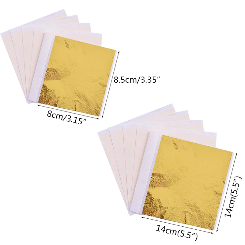 100 Sheets Imitation Gold Leaf for Art, Crafts Decoration, Gilding  Crafting, Frames, 5.5 by 5.5 Inches