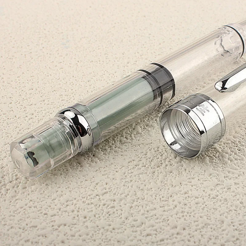 High Quality 3008 Transparent Fountain Pen Plastic EF Nib Piston Filler Ink Pens for Writing School Office Supplies Stationery 6