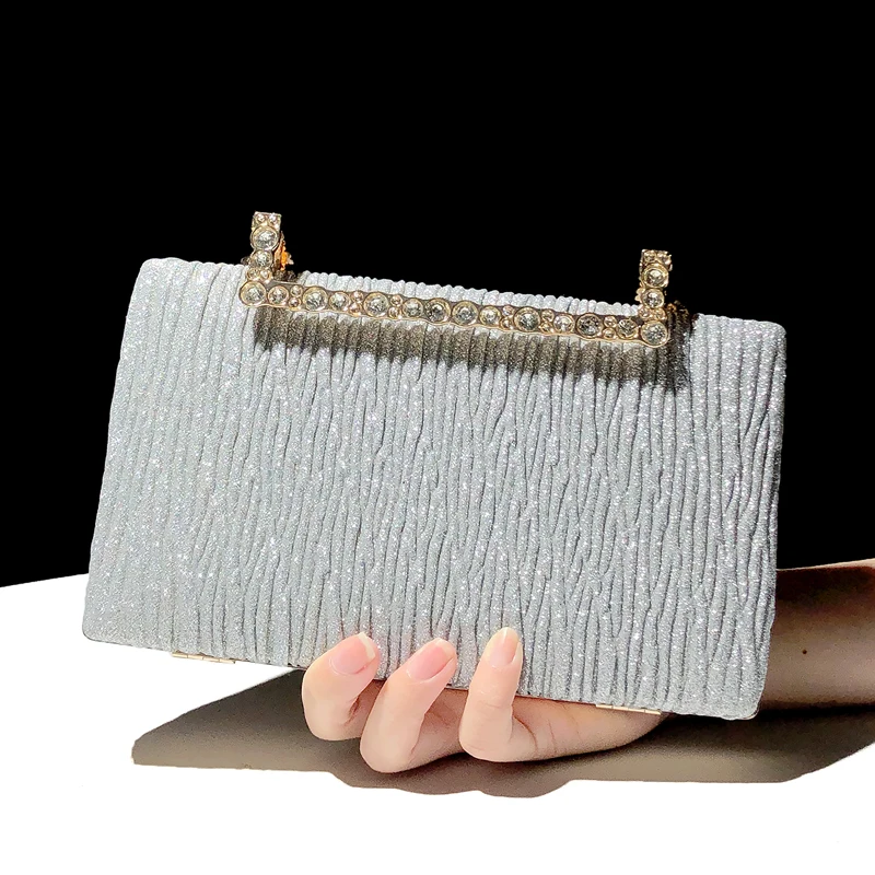 Royal Blue Bags Pleated Sling Clutch Evening Bag Female Cross Body Clutch Purses Bride Wedding Tendance Women's Handbag