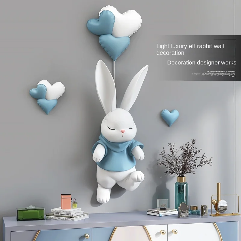 

Wall Decoration Home Decor Nordic Living Room Creative Rabbit Three-dimensional Relief Background Wall FRP Ornament Sculpture