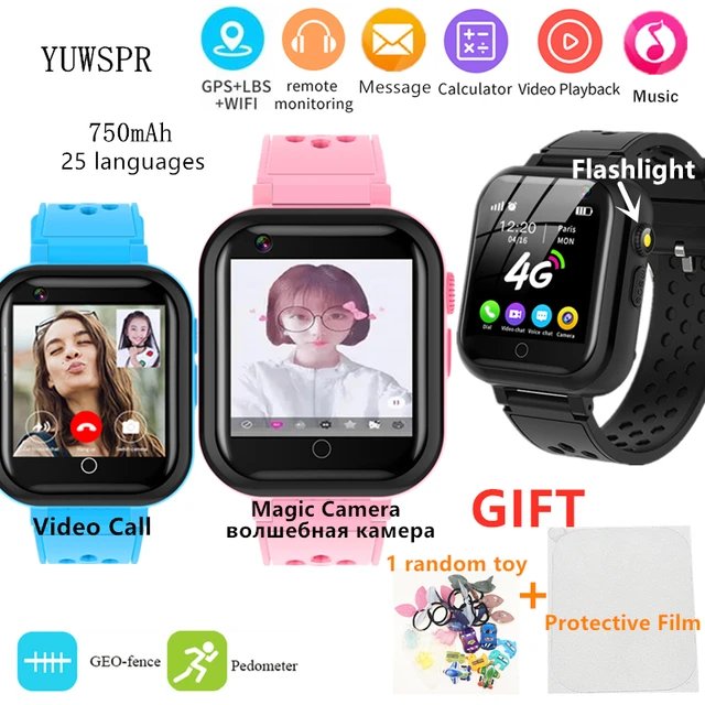 Reloj con GPS para niños, dispositivo con control remoto, SMS, cámara WhatsApp, linterna, videollamada, SIM, T16 - AliExpress