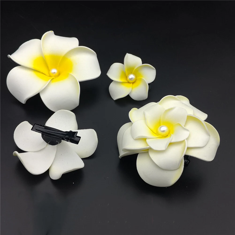 1Pcs Bohemia Plumeria Flower Hair Clips for Women Girls Hairpins Egg Flower Barrette Hawaiian Wedding Party Bag Hat Accessories 12 pieces hawaiian plumeria flower hair clips 2 4 inch beach foam flowers headpieces for wedding party accessories free shipping