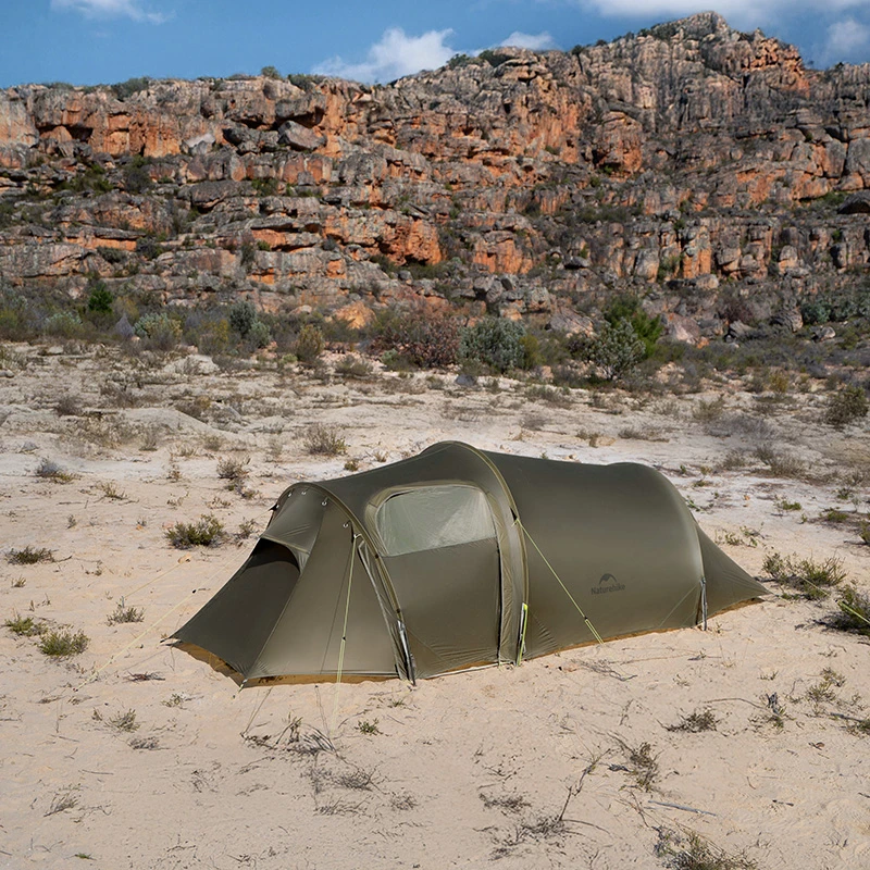 Naturehike Opalus 15D Silicone Tunnel Tent 4 season Outdoor 2-3 Persons Ultralight portable Camping Tent Silicone Fabric Hiking