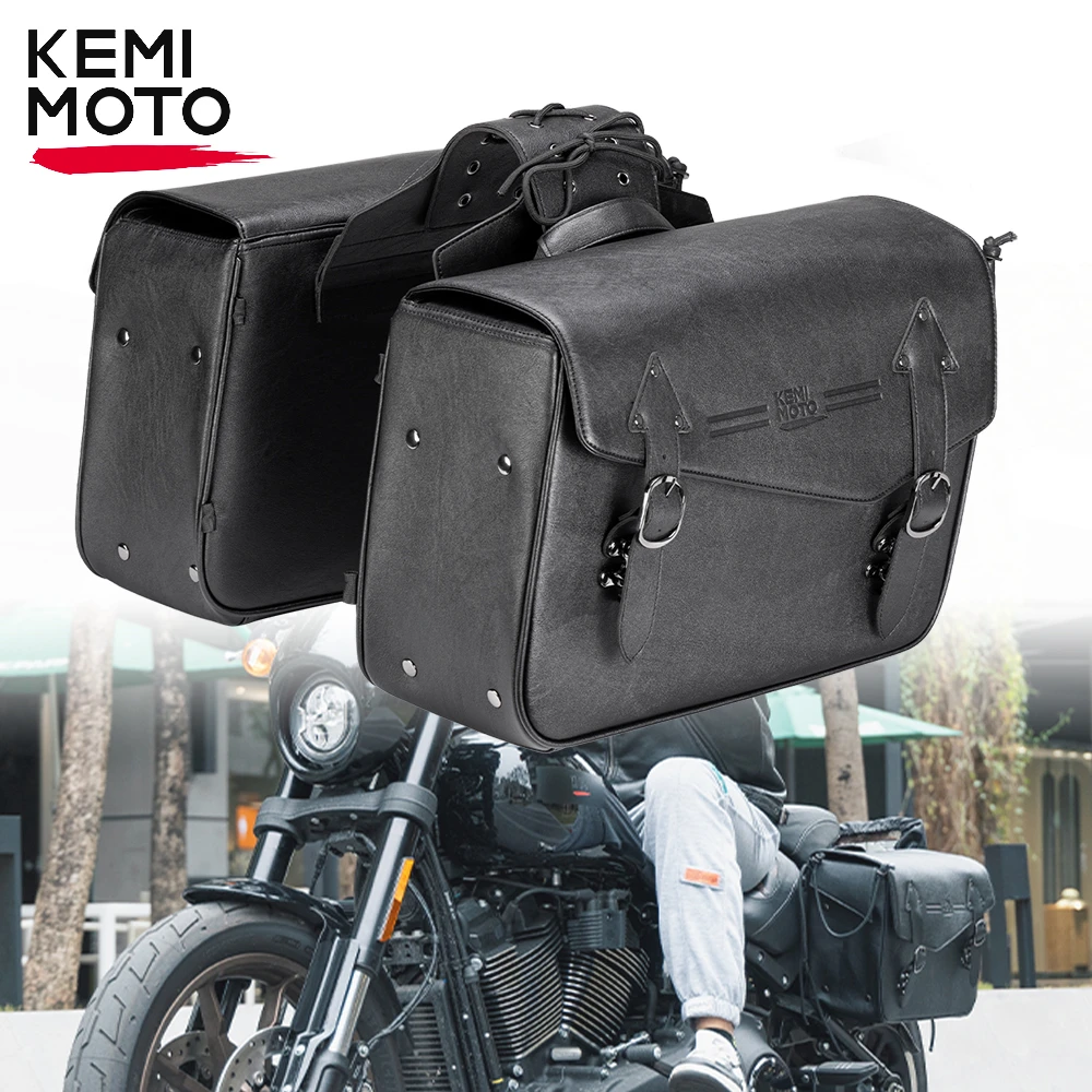 

KEMIMOTO Motorcycle Saddlebag Waterproof Side Saddle Bags Universal for Softail Dyna CMX500 VTX Vulcan V-star Travel Luggage Bag