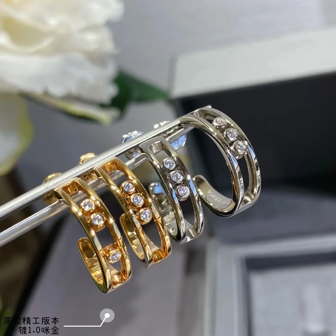 

High Quality Move Series Stud Earrings 925 Women Simple Fashion Earrings Brand Jewelry