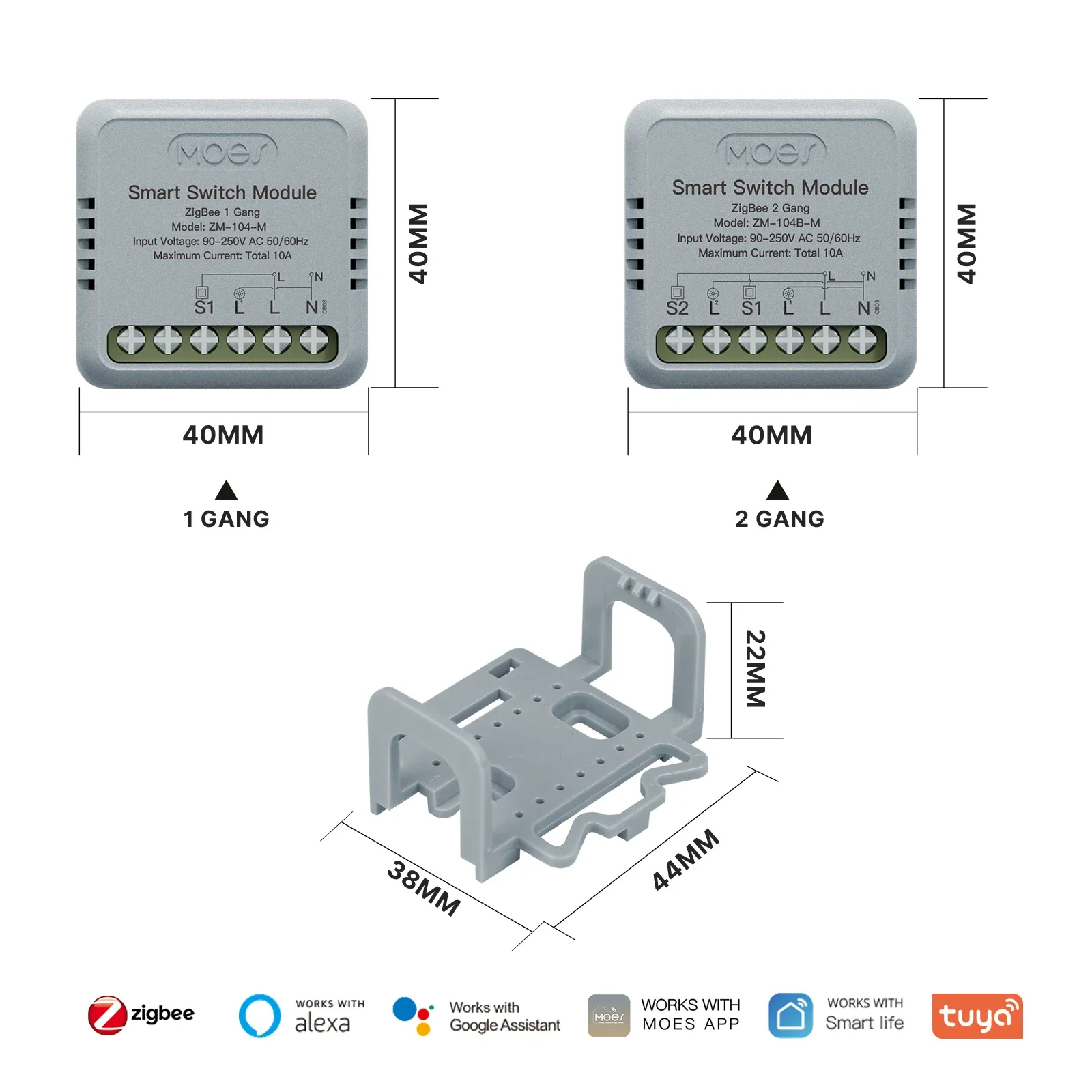 Mose – Interrupteur Bluetooth À 2 Gangs, Module De Bricolage, Disjoncteur  De Lumière Ble Sigmesh Smart Life App, Fonctionne Avec Alexa Google  Home,1/2 Way - Maison Intelligente Contrôle - AliExpress