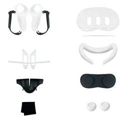 Silicone Accessory Set for VR Headset | Controller Grips, Protective Shell & Sweat - Proof Facial Interface (Orange)