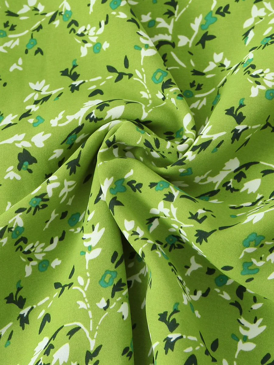 Plus Size Women's French Provence Floral Print V-Neck Halter A-Line Dress Premium Soft Elegant Chic Romantic Summer Maxi Dress