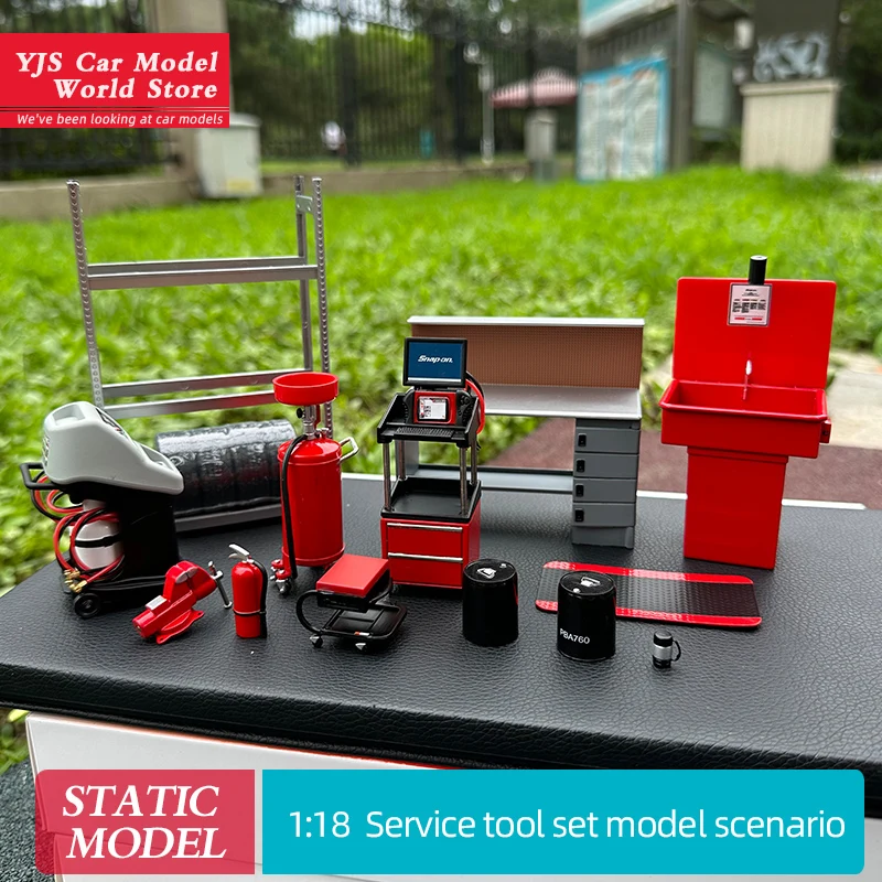 KINSFUN ダイキャスト 1/18 CAR GARAGE ガレージツール Kinsfun 1/18 Scale Diecast Metal Garage Shop Accessory Set