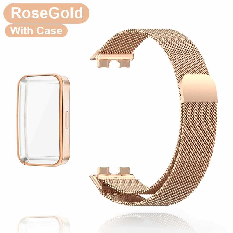 Magnetic Milanese Loop Metal Strap with Soft TPU Case & Screen Protector