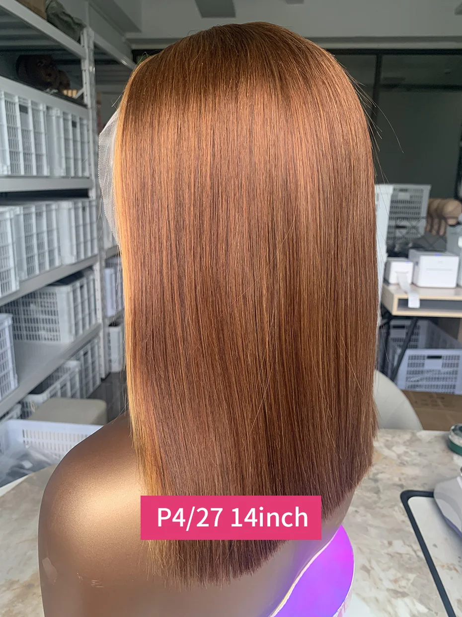 # 4/27 13x4 Rohe Vietnamesische Super Double Drawn Perücke Honigblonde Echthaarperücke 250 Dichte Farbige Lace Frontal Perücken 10 12 14 Zoll – Detail 13