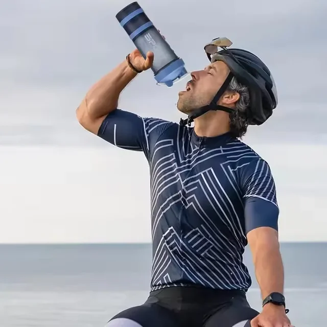 1-5PCS 500ML 3-Layer Sports Water Bottle Portable Leak-Proof Protein Shaker Cup for Outdoor Travel and Fitness Drinks 5