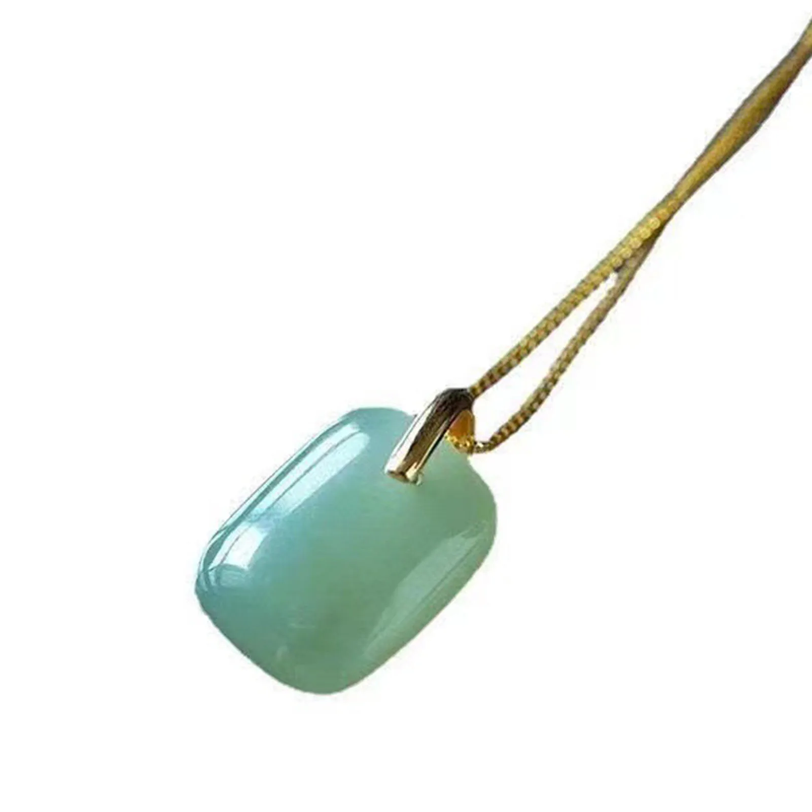 

Charm Imitation Jade Gold Chain Necklace Fade Resistant Sturdy Safe Material Jewelry for Women Girls Shopping Matching