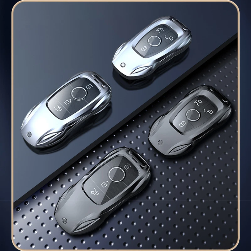 메르세데스 벤츠 프리미엄 아연 합금 스마트 키 포브 케이스, 키 스트랩 A, C, E, S, CLA, CLS, GLA, GLB, GLC, GLE, GLS, G Gl