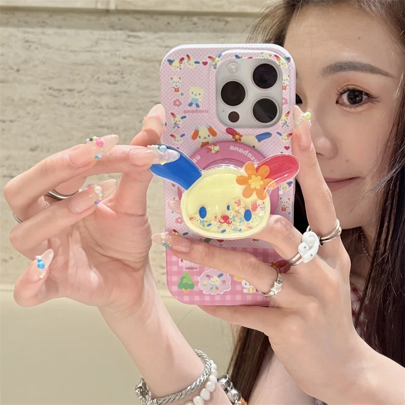 Kawaii Cartoon Rabbit Magnetic Phone Case with Magsafe Stand - Cute Hard Cover