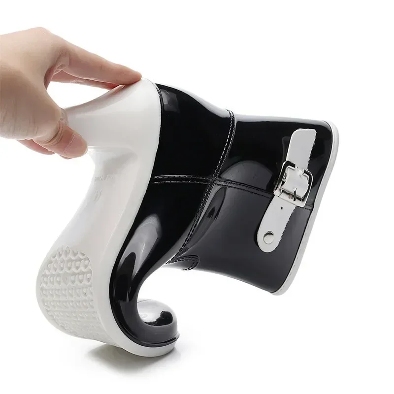 Women's Rain Ankle Boots Ladies Waterproof Woman Snow Boot Female Non-Slip High Heel Fashion Water Shoes Botas Mujer