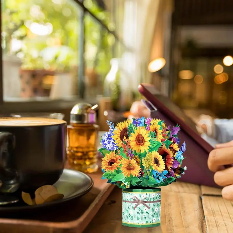 Biglietto Di Auguri Di Carta 3D Pop-Up Flower Card Per La Festa Della Mamma Matrimonio Anniversario Di Primavera Compleanno Evento Di Laurea Passione 