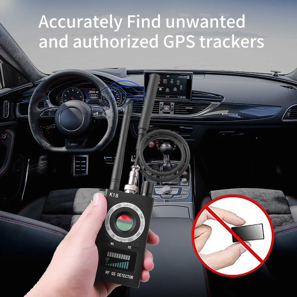 K18 Anti Candid Camera Detector Bug Wiretapping Finder GPS Signal Wireless Lens RF Spy Tracker