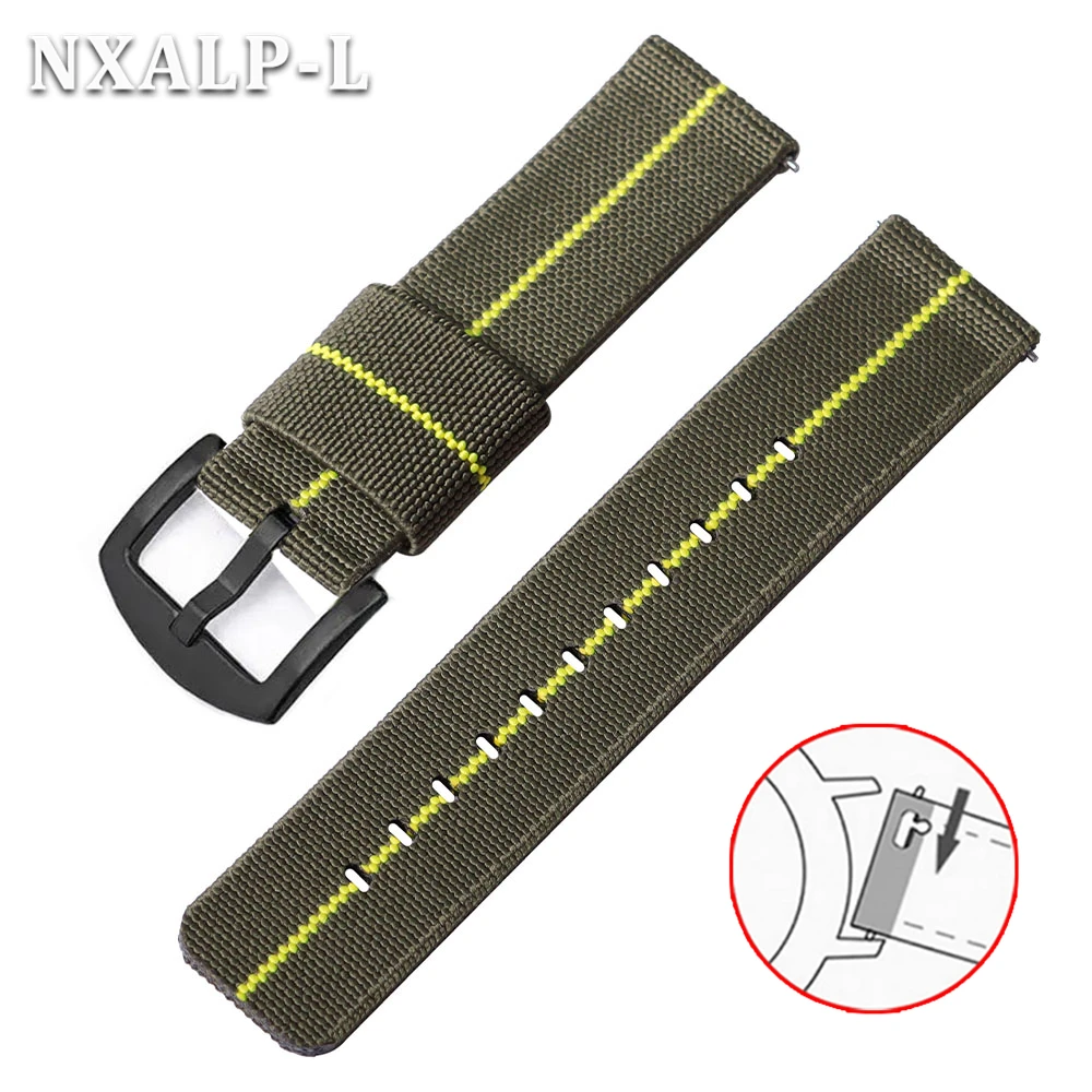 Military-Style Elastic Nylon Watch Band - Quick Release Sport Strap