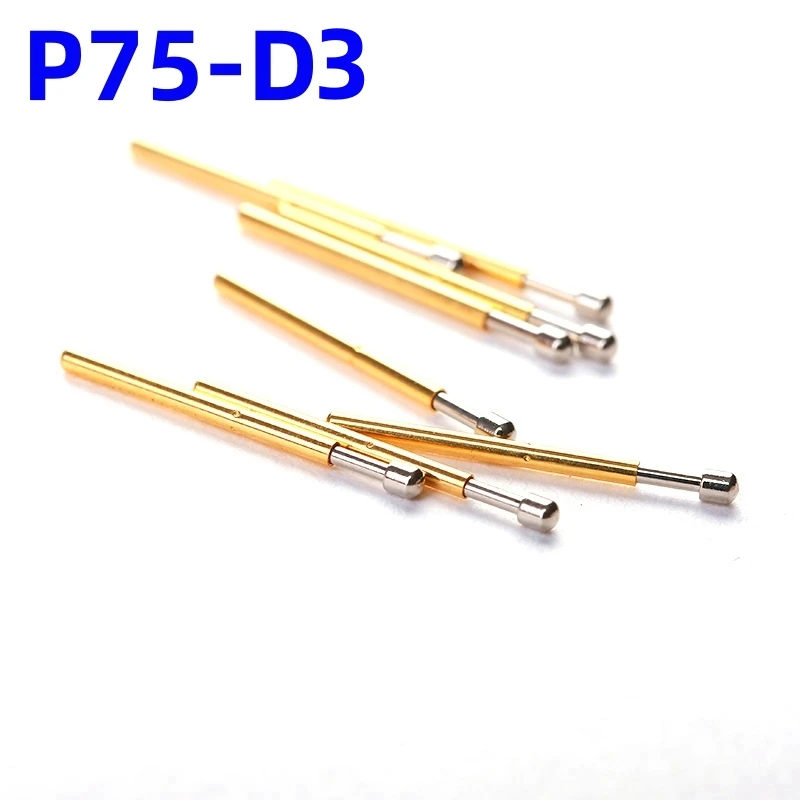 

100PCS Spring Test Probe P75-D3 Test Pin P75-D Nickel-Plated Round Head Dia 1.50mm Pogo Pin PCB Test Tool 1.02mm 16.5mm