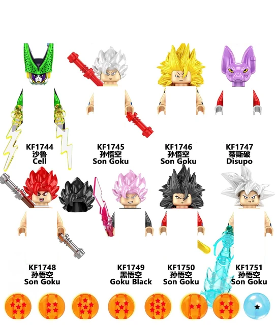 Kf6158 dragon ball z blocos de construção son goku broli gamma vegeta anime  dos desenhos animados