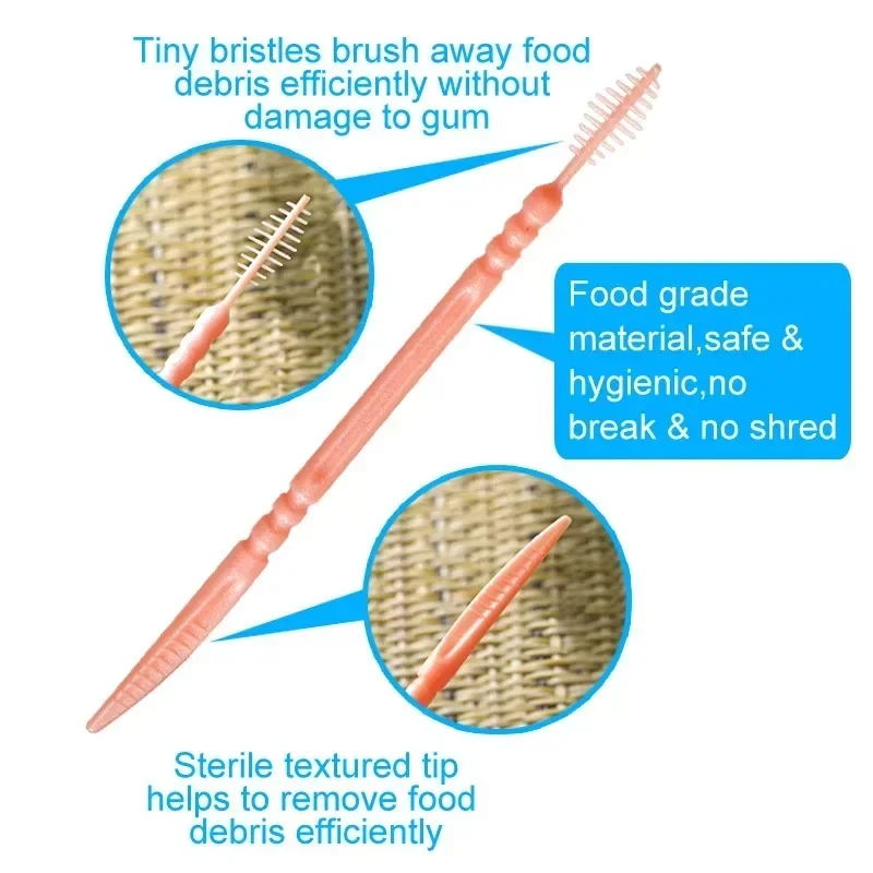 Toothpick Brush Boxed Plastic Toothpick Disposable Household Interdental Brush Teeth Picking Dental Floss 100/200/400/1000pcs
