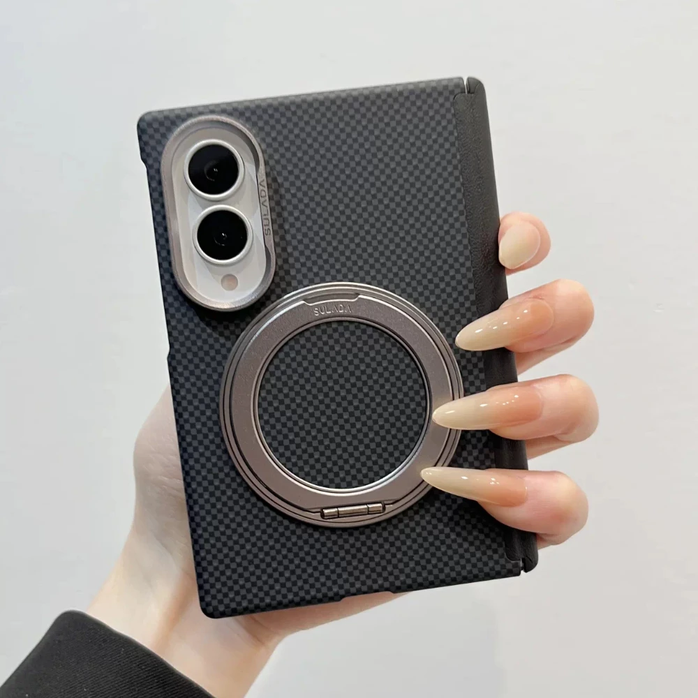 Premium Wide Protective Case with Magnetic Rotating Bracket - High-Quality Hard Shell Phone Cover