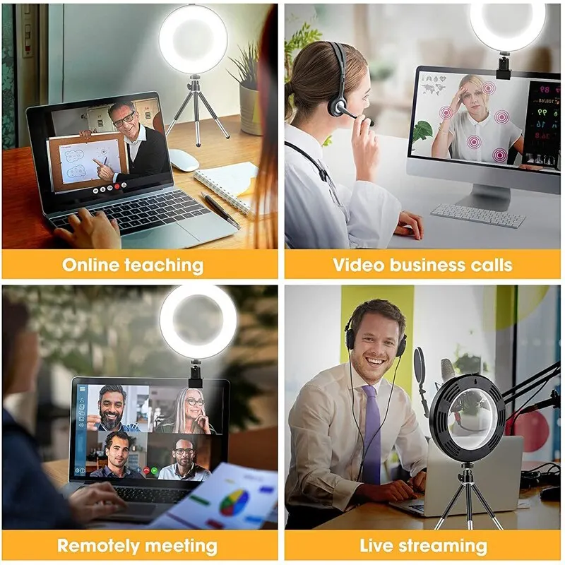 6 Inches Live Light Three Feet Small Desktop Ring Light Netroots Professional Photography Portable Selfie Beauty