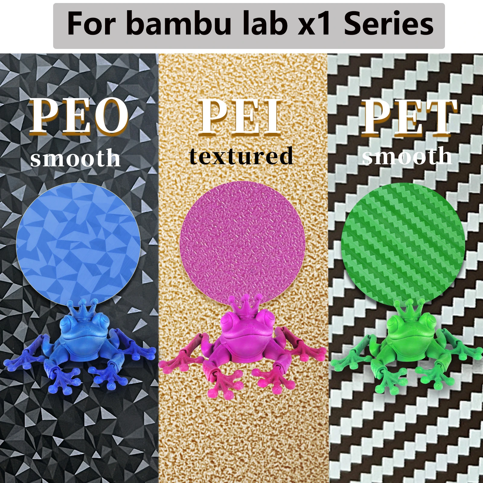 For Bambu Lab X1 Build Plate Pei Peo Pei Flexible Double Sided Textured ...