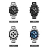 Skmei 3 Time Back Light Display Digital Watches Mens Full Steel Strap Quartz Wristwatch Countdown Clock Relogio Masculino 5