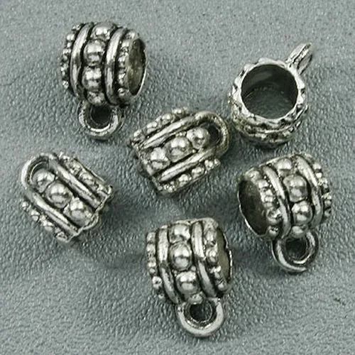 30pcs 6*10mm Tibetan Silver Cup Connector Bail Fit The Chain H0869 Beads for Jewelry Making