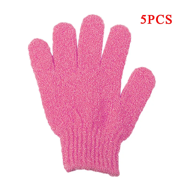 6pcs Bath For Exfoliating Glove Cleaning Body Bubbler Massage  Wash Skin Moisturizing SPA Five Fingers Shower Scrub Gloves Foam 5