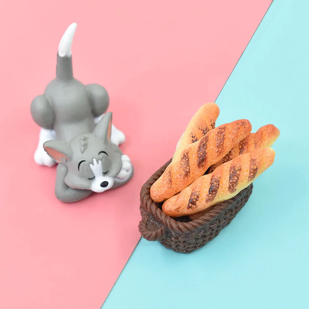 

5 Pcs Flat Back Resin Cabochon Artificial Miniature Fake Food Bread Flat Back DIY Embellishment Scrapbooking Decoration:7*30mm