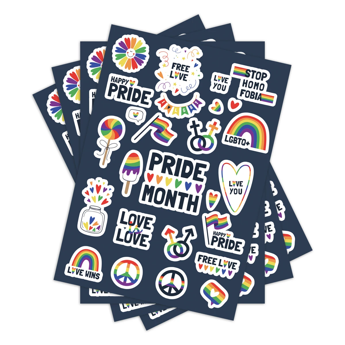 BEATRI 50-Pack LGBT Pride Stickers – Rainbow Vinyl Waterproof Decals For Laptop, Bottle, Helmet - View #5