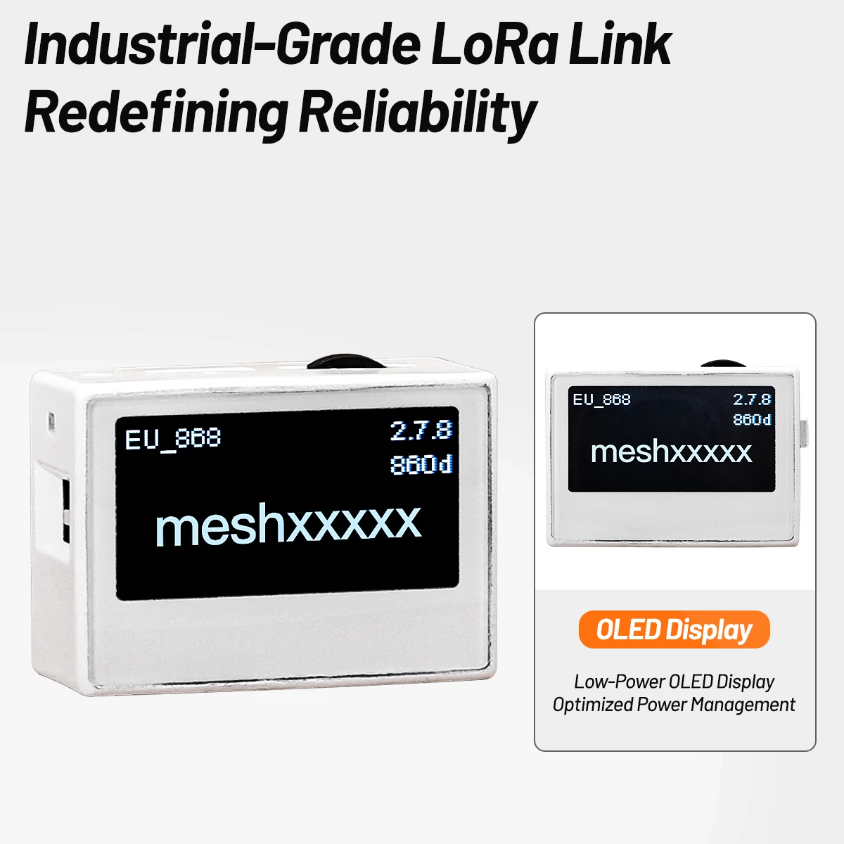 Meshtiny Mini Mesh LoRa Node Built in Battery OLED Display nRF52840 SX1262 LoRa