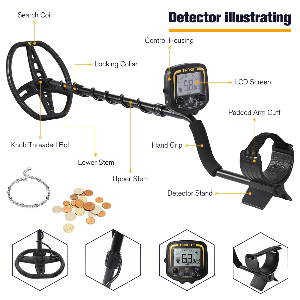 2025 New TIANXUN TX-850 TX850L Underground Gold Metal Detector Prospecting Treasure Detector With Carry Bag Headphone Cover 5