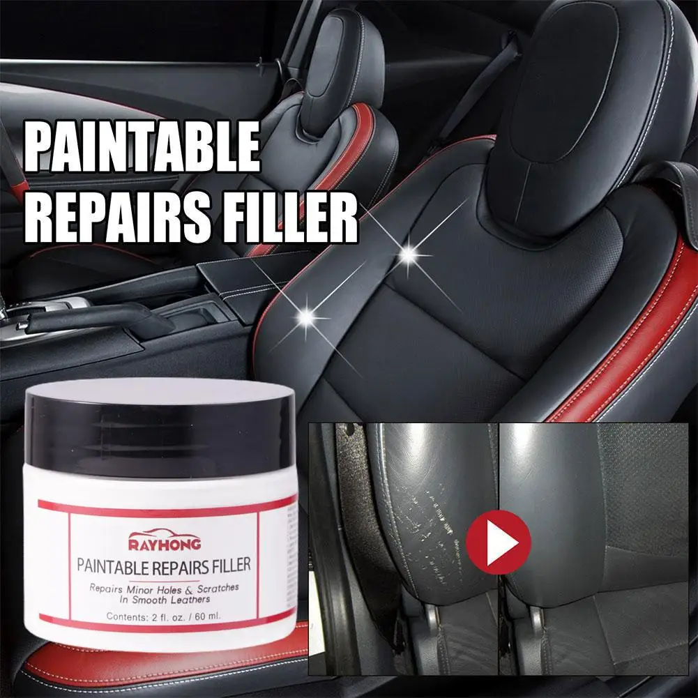 Leather Filling Paste 60ml Natural Leather Filler Repair Compound Restoration Cream For Tears Crack Burns Holes Filler