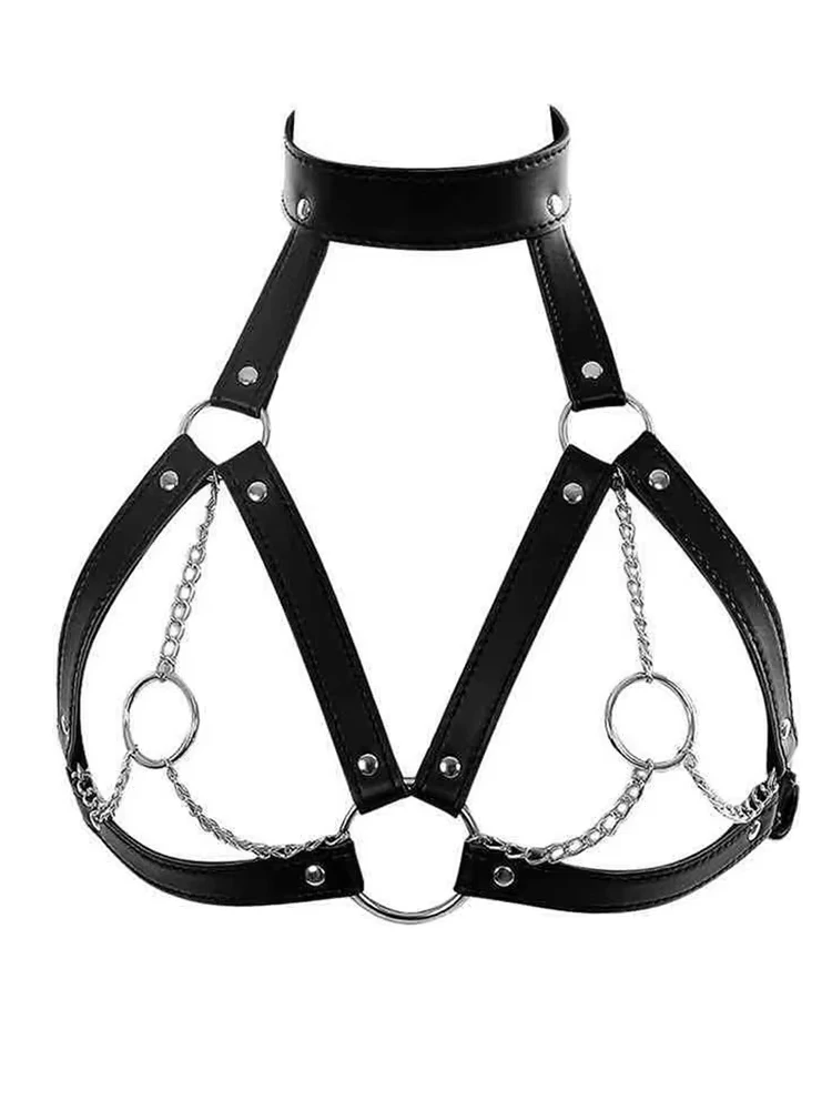 BDSM Women Sexy Body Chest Harness Belt Bondage Lingerie Leather Fetish Clothing Garter Erotic Sex Toys for Couples Strip Club P