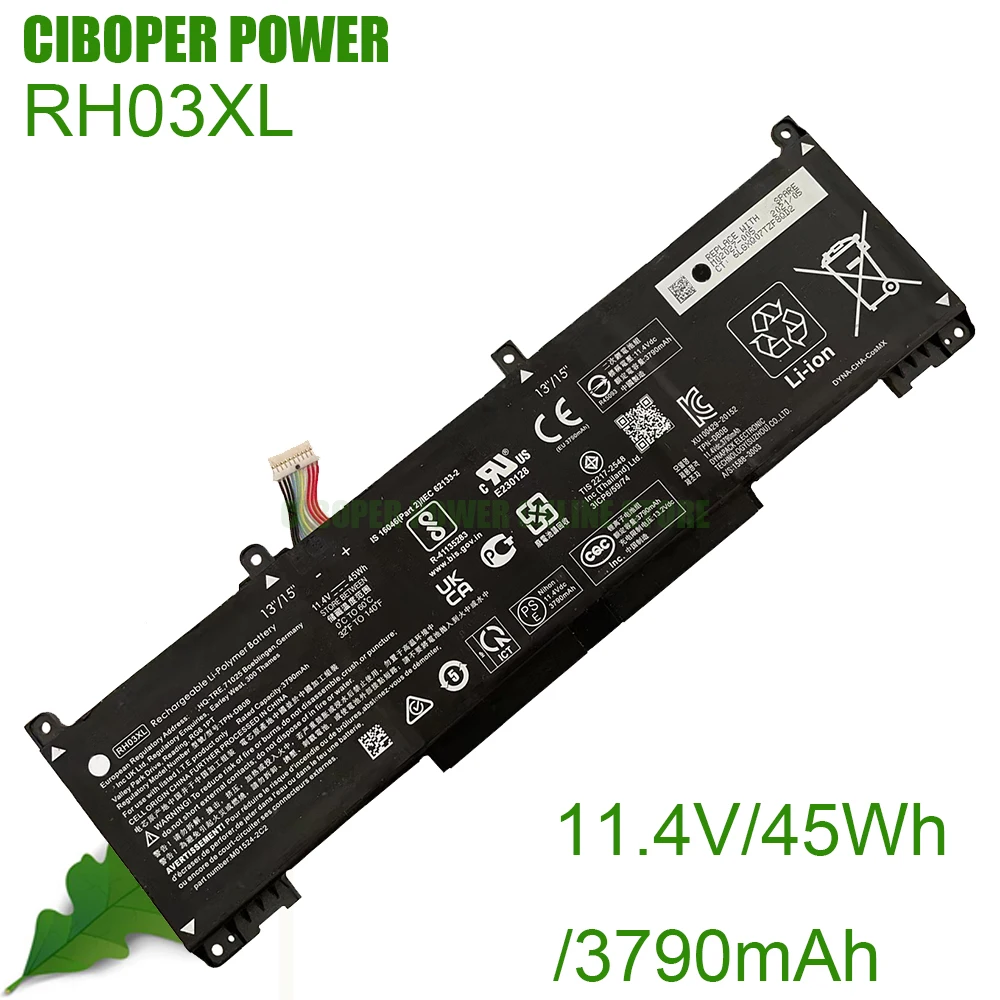

CP Genuine Battery TPN-DB0B RH03XL 11.4V/45Wh/3790mAh For ProBook 430 440 450 455 630 640 650 G8 M01524-1D1 M02027-002 Series
