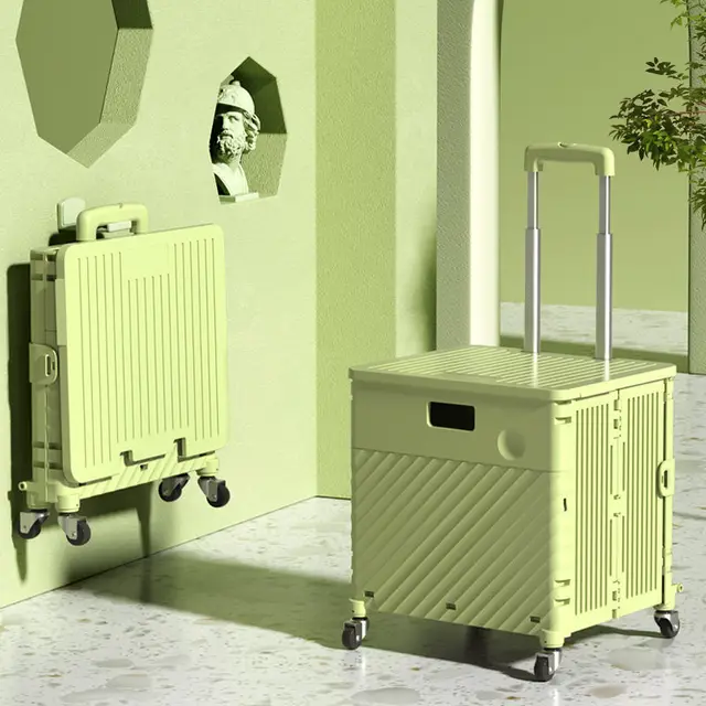 65L Nagy Kapacitású Bevásárlókosár Otthoni Hordozható Összecsukható Kocsi Piknik Vásárláshoz Élelmiszerbolt Kézbesítési Kis Expressz - Image 3