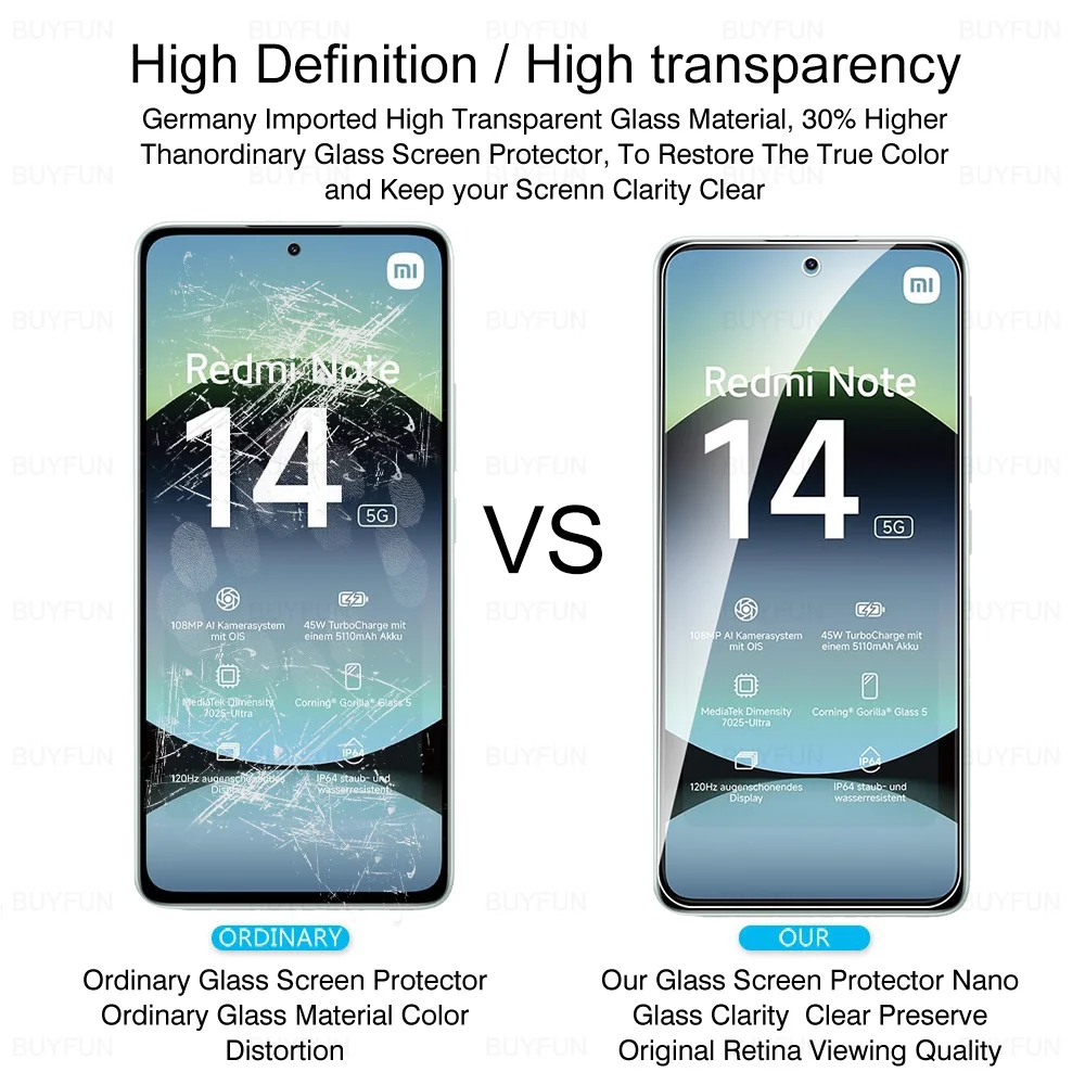 3-Pack 9H HD Tempered Glass Screen Protector Film