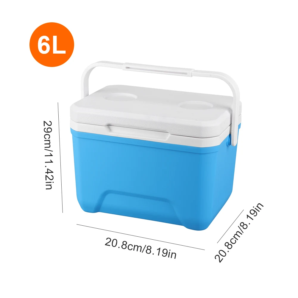 6L Cooler Box Portable Camping Refrigerator Incubator Large Capacity Car Ice Bucket Heat Preservation Camping BBQ Tools Fridge