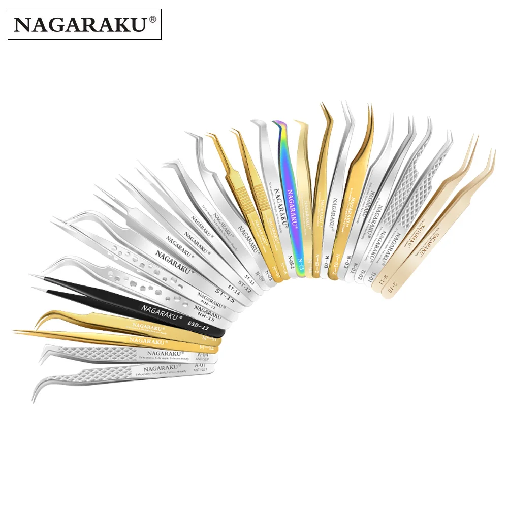 Eyelash tweezers NAGARAKU false eyelashes makeup stainless steel professional