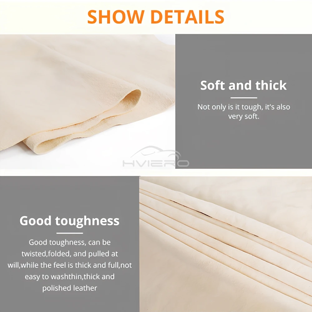 Car Wash Deerskin Towel Plus Auto Cleaning Care Paint Cleaner Polishes Extra Large Grinding Materials Polishing Genuine Leather 4