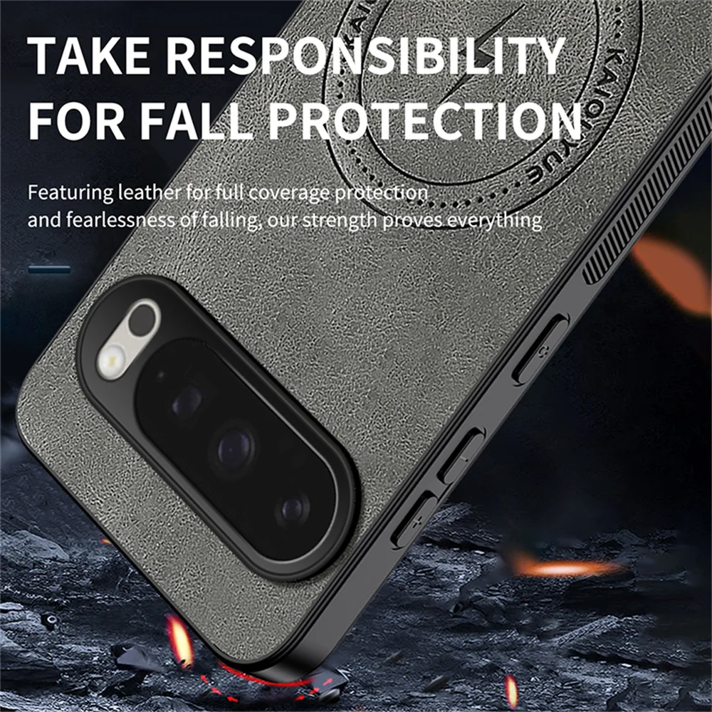 Luxury Classic Leather Magnetic Phone Case with Magsafe Wireless Charging Compatibility