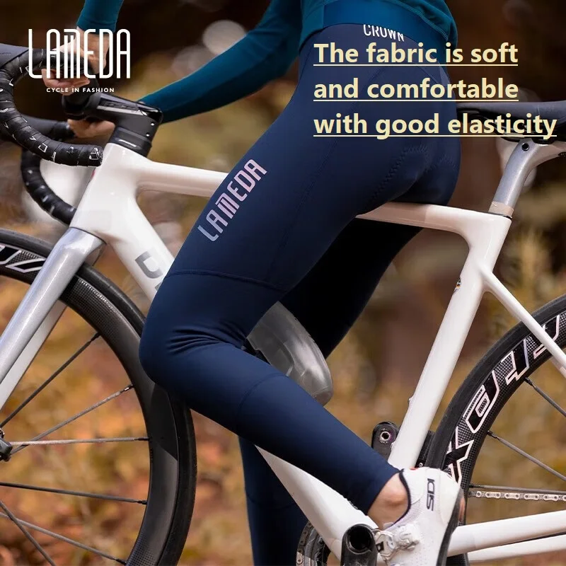 LAMEDA-pantalones de ciclismo para mujer, pantalón térmico de lana