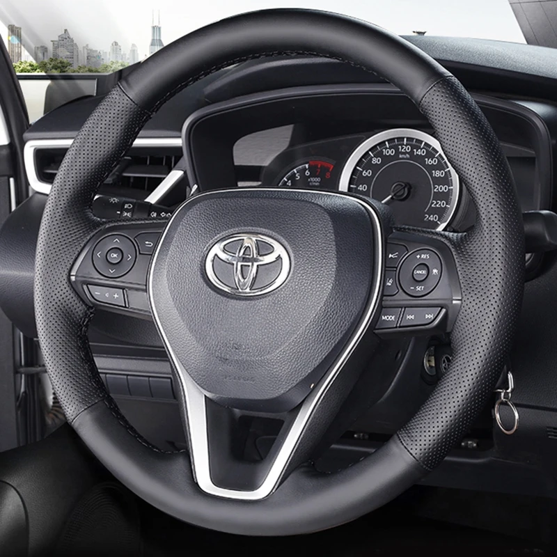 CustomizeMicrofiberLeatherCarSteeringWheelCoverForToyotaAvalonCamry20182022Crown